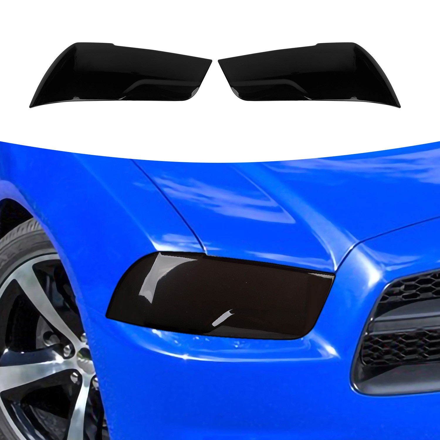 For Dodge Charger 2011-2014 Smoked Front Head Light Lamp Accessories Cover Trims
