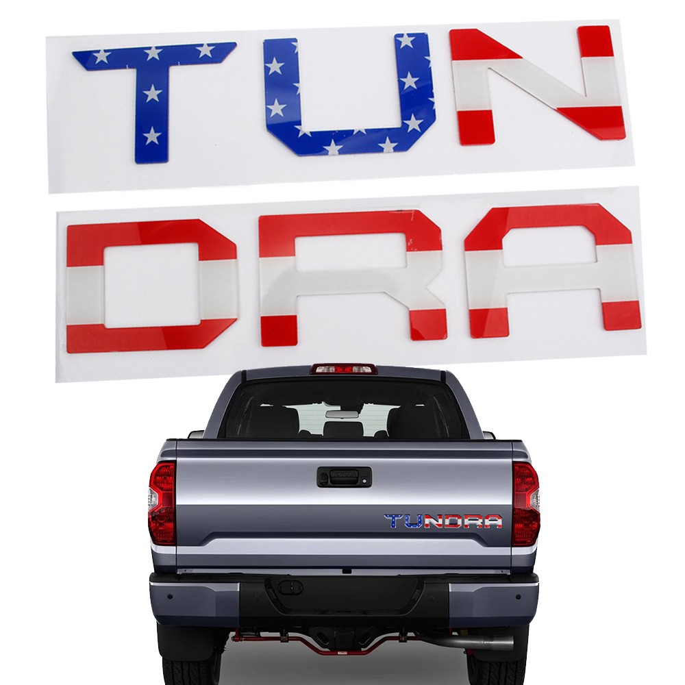 USA Flag Tailgate Emblem For 2014-2021 Tundra Letters Rear Trunk Badge Acrylic