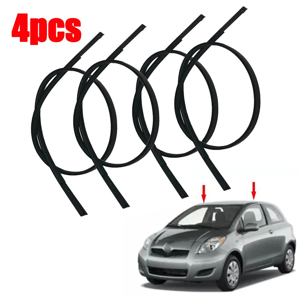 4x 75551-52130 Roof Drip Trim Set For 2007-2011 Toyota Yaris Hatchback