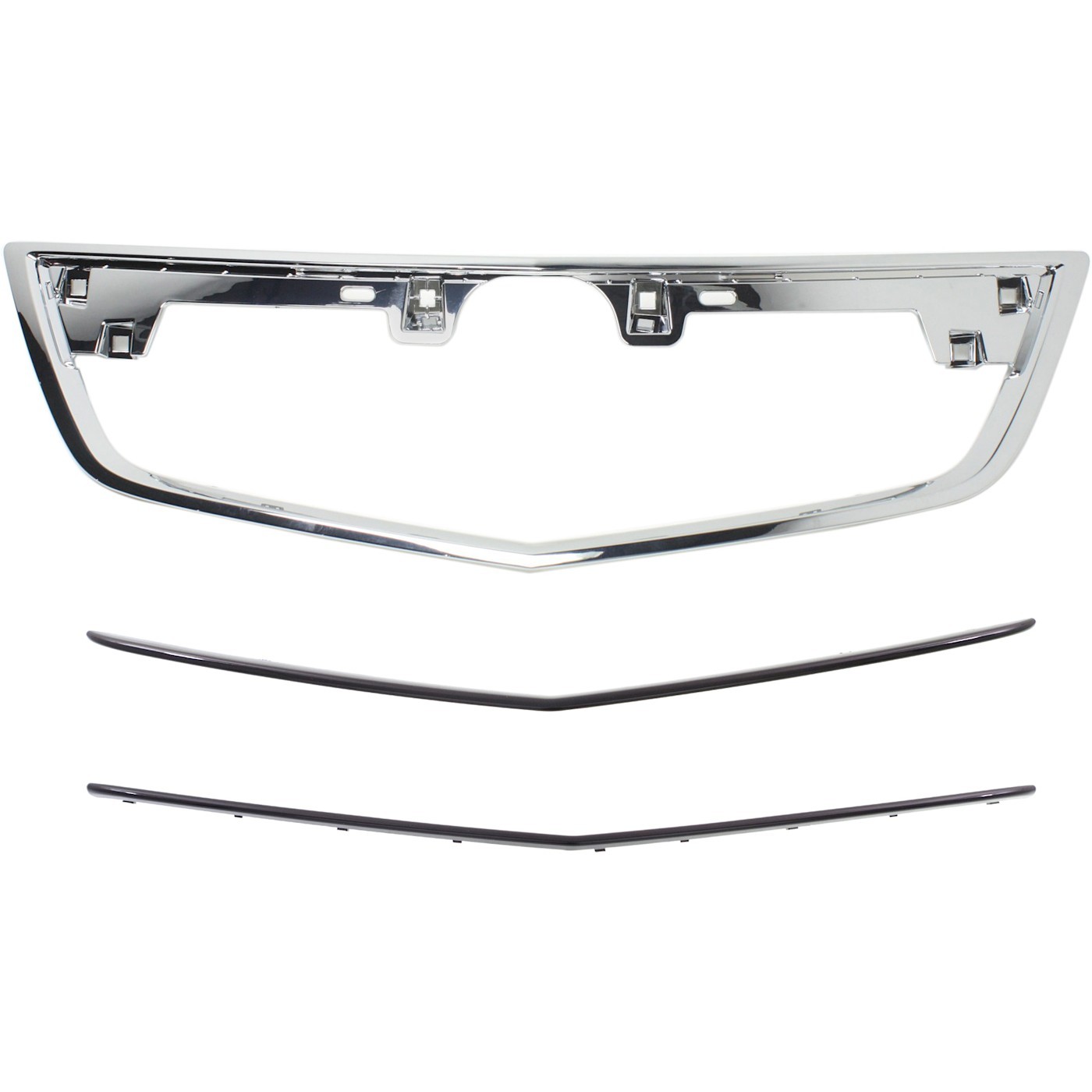 AC1202104C AC1216101C AC1217103C New Set of 3 Grille Trims Chrome For Acura TL