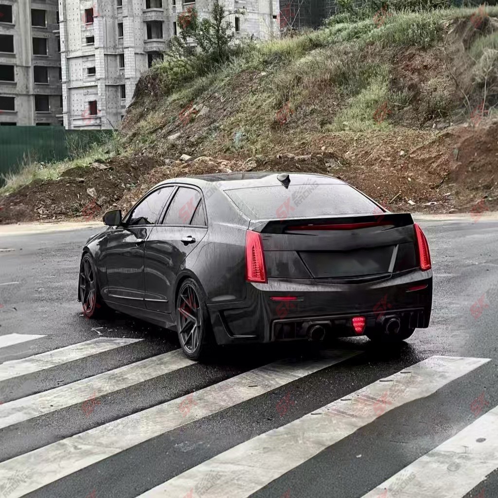 Glossy Black/Carbon Fiber Fits Cadillac ATS 4-Door Sedan 13-18 Rear Spoiler Wing