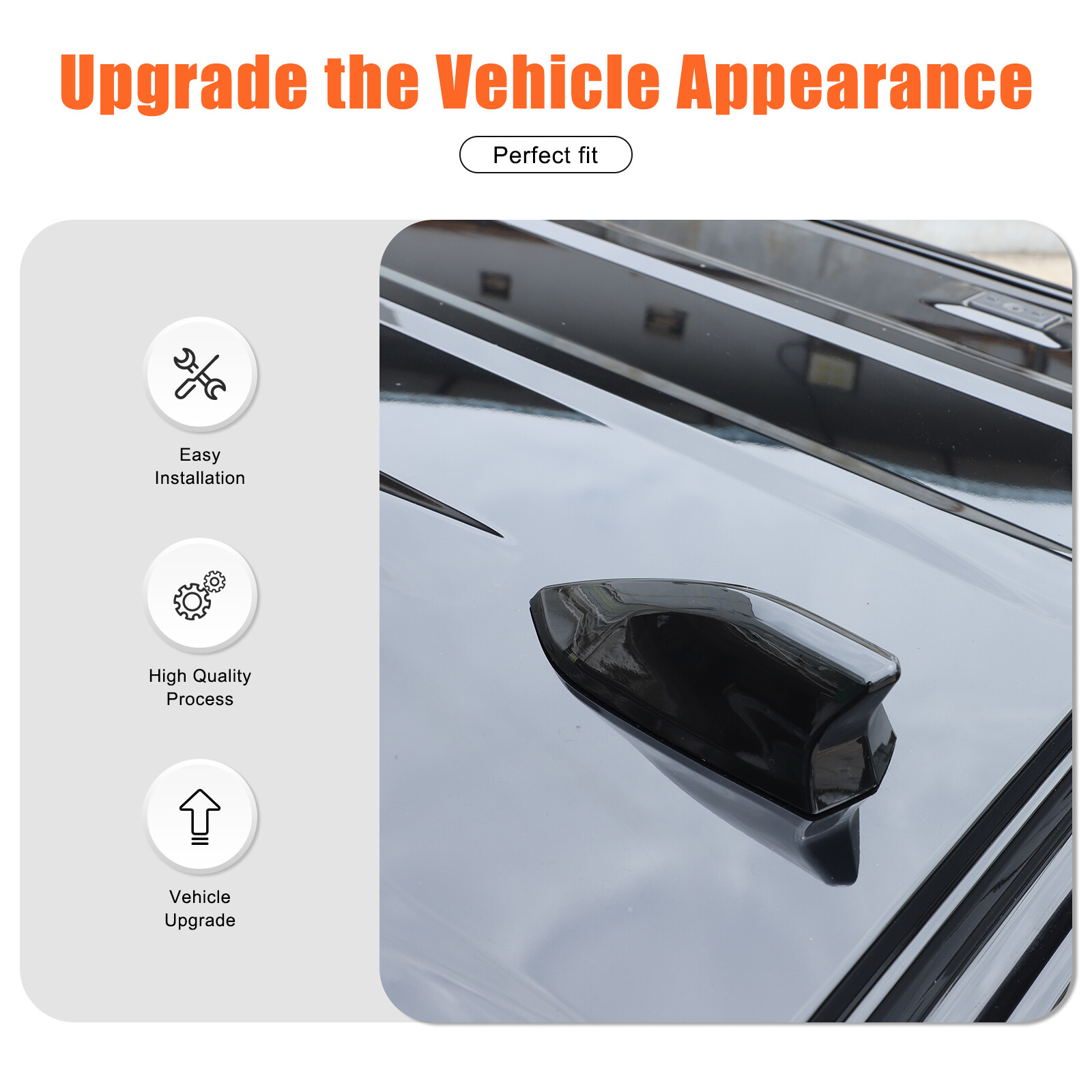 Roof Shark Fin Antenna Glossy Black Cover Trim For Hummer EV 2023 2024 2025-2026