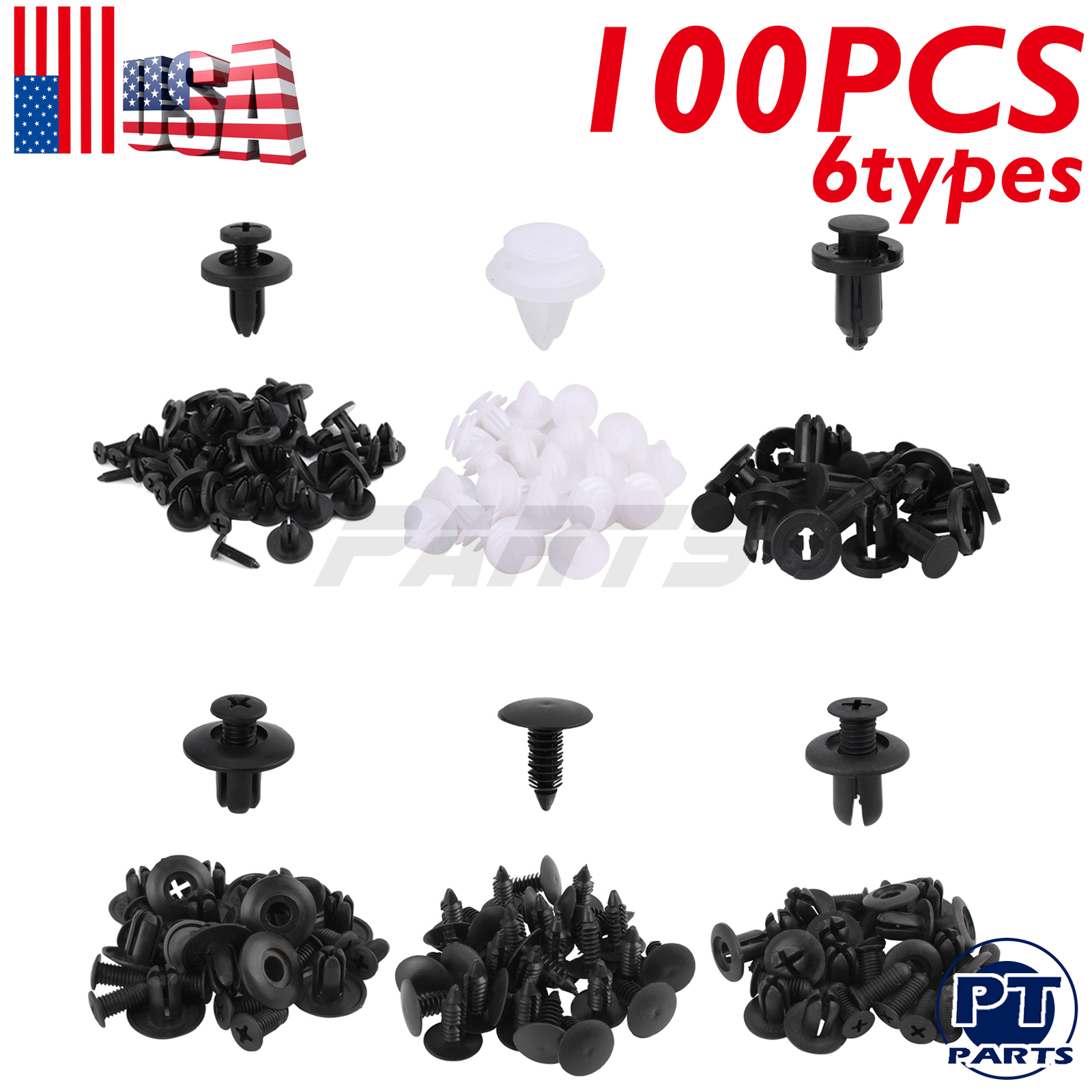 100pcs Set Plastic Rivets Fender Bumper Push Pin Trim Clips For Chevy HE26
