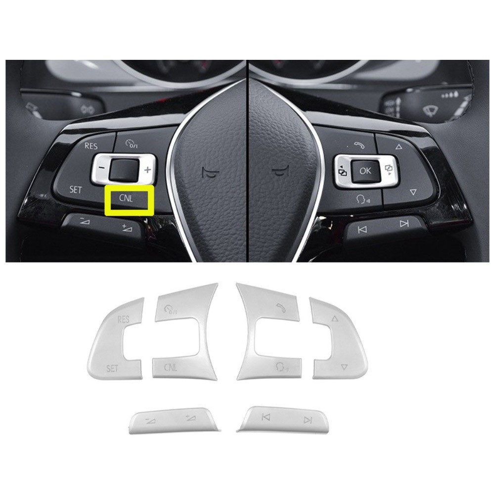 Steering Wheel Button Decoration 6pc for Passat B7 B8 For JETTA Left Hand Drive