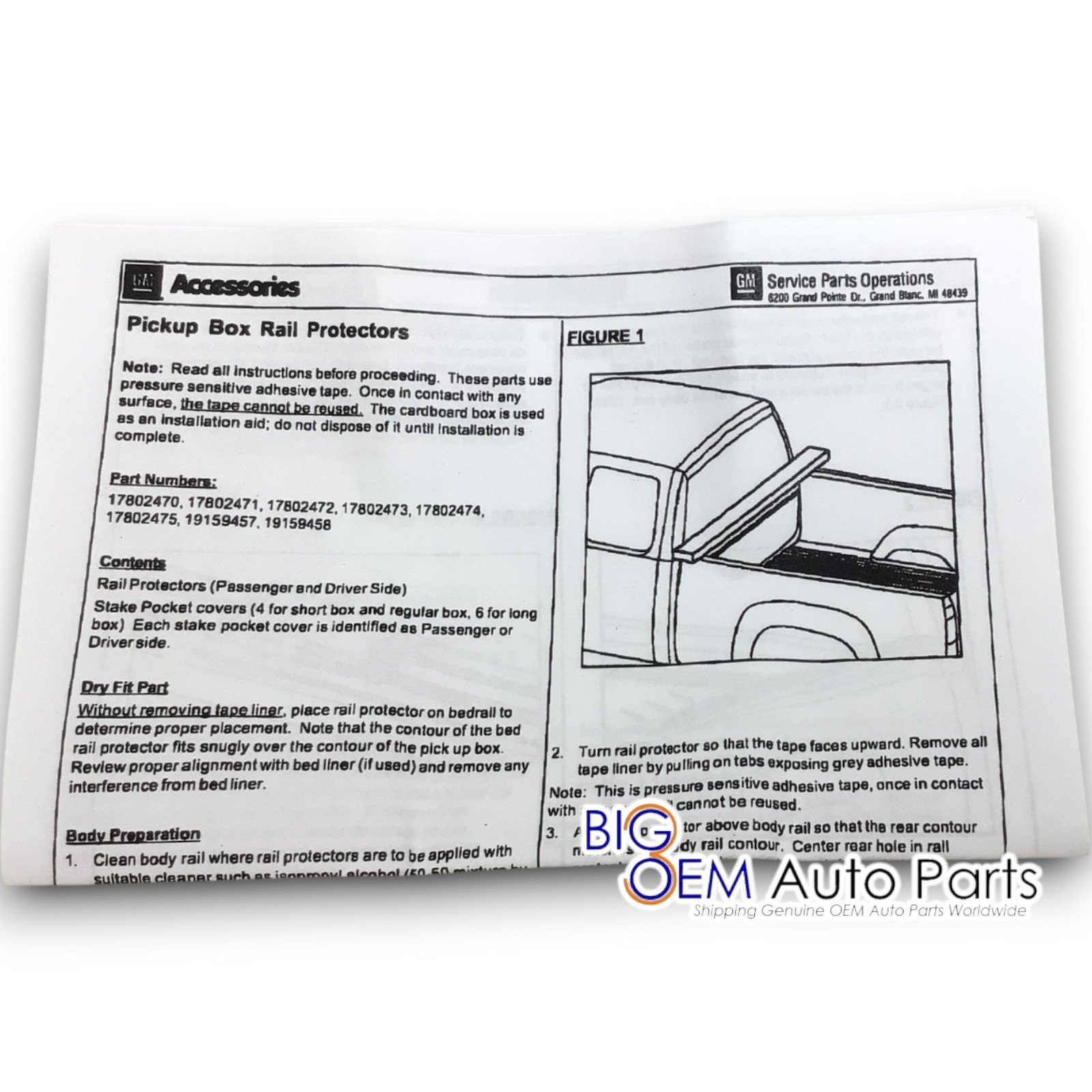 OEM new 2007 – 2013 Chevrolet Silverado 6’6″ Bed Rail Cap Molding Kit 17802471