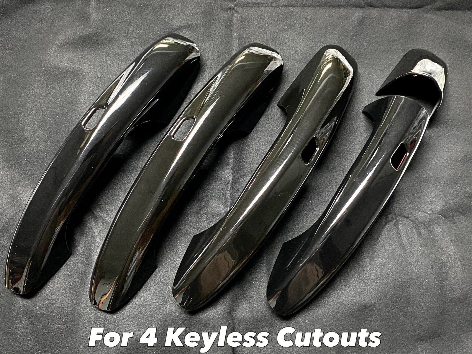 LHD Painted Gloss Black Door 4 Keyless Cut Handle Cover Fits 20-25 GLE350 GLS450