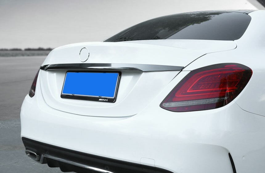 For 2015-2021 Benz C-Class W205 Chrome Black Rear Tailgate Trunk Lid Cover Trim