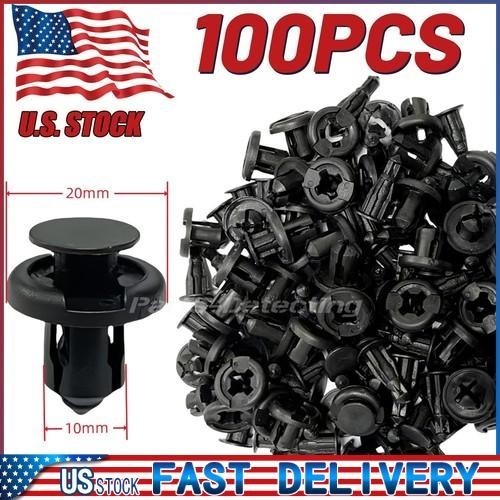 US100Pcs Bumper Clips Hood Fender Push Rivets Retainer Fasteners For Honda Pilot