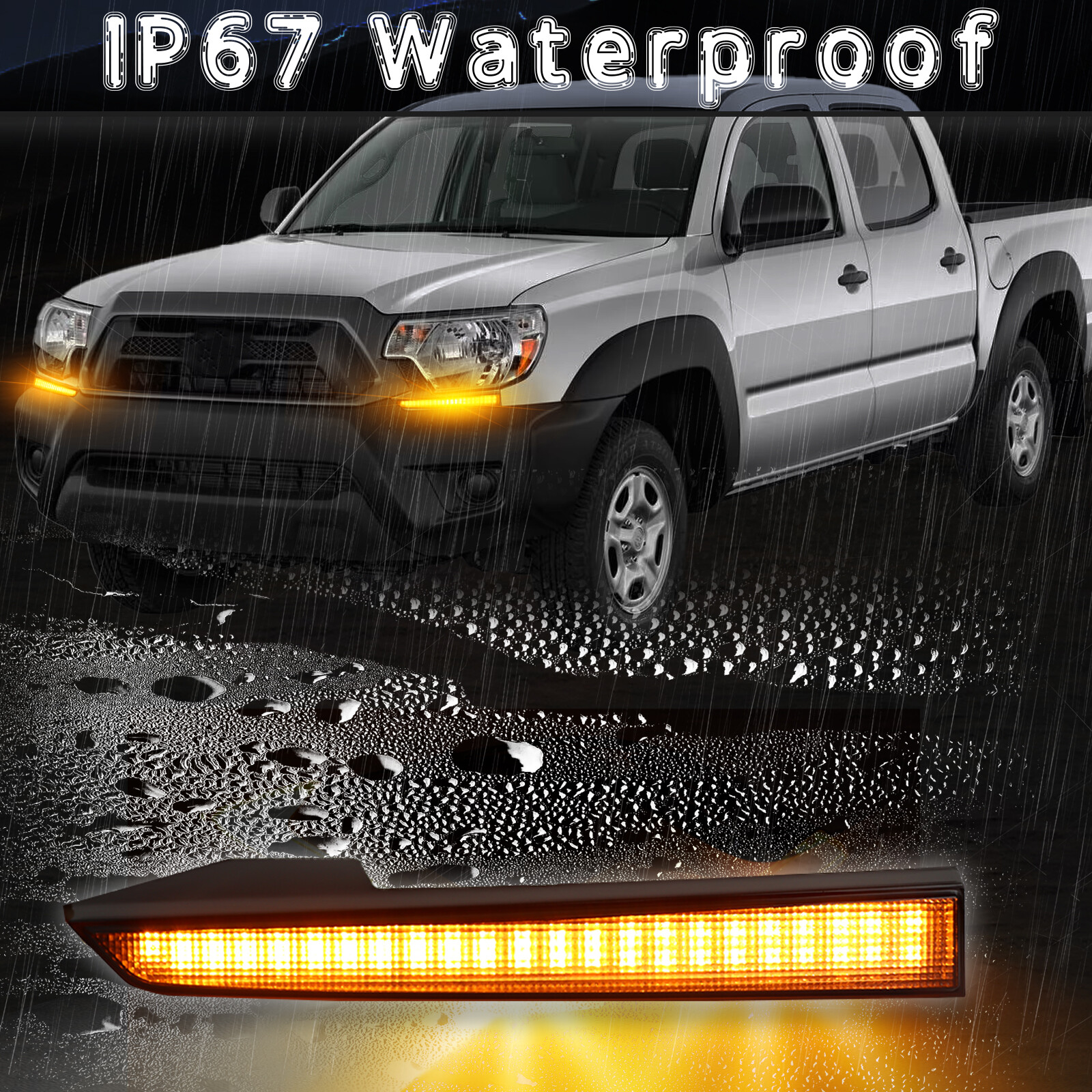 LED Headlight Trim Daytime Running Light Turn Signal For Toyota Tacoma 2012-2015