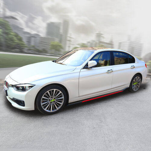 2.2m Car Side Skirts Winglet Extensions Splitters Lip Body Kit Glossy Black+Red