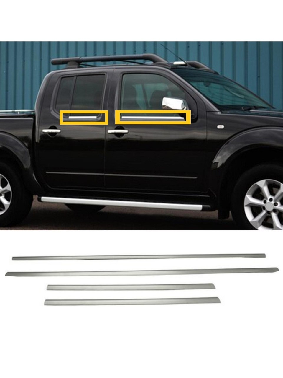 Window Molding Trim Chrome Cover For NAVARA 2006-2015 4 PCS Stainless Steel