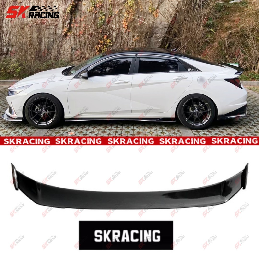 For Hyundai Elantra 2021-2025 ABS Glossy Black Rear Trunk Lip Spoiler Wing Kits