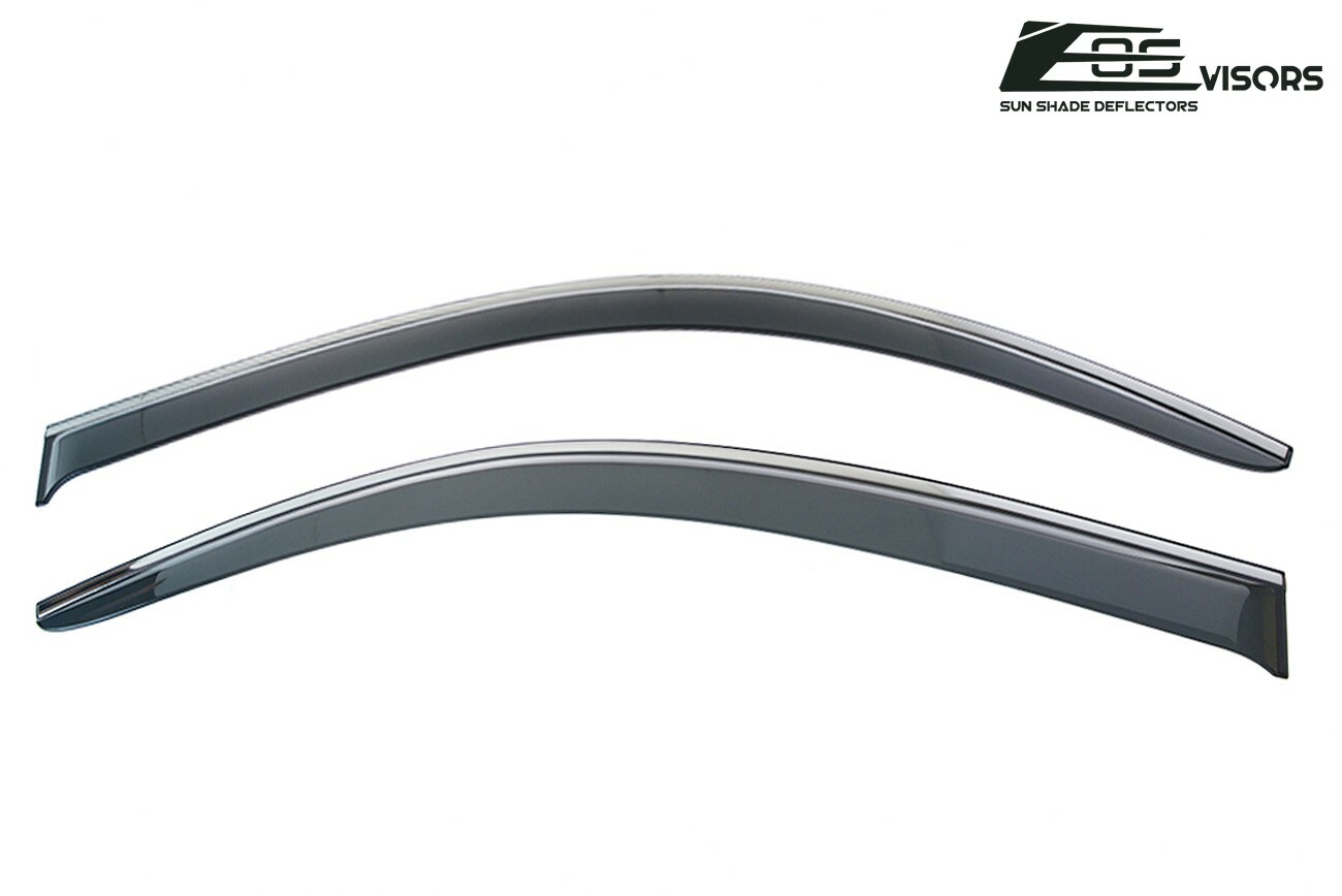 EOS Visors For 16-20 Honda Civic Coupe JDM CHROME TRIM Side Window Rain Guards