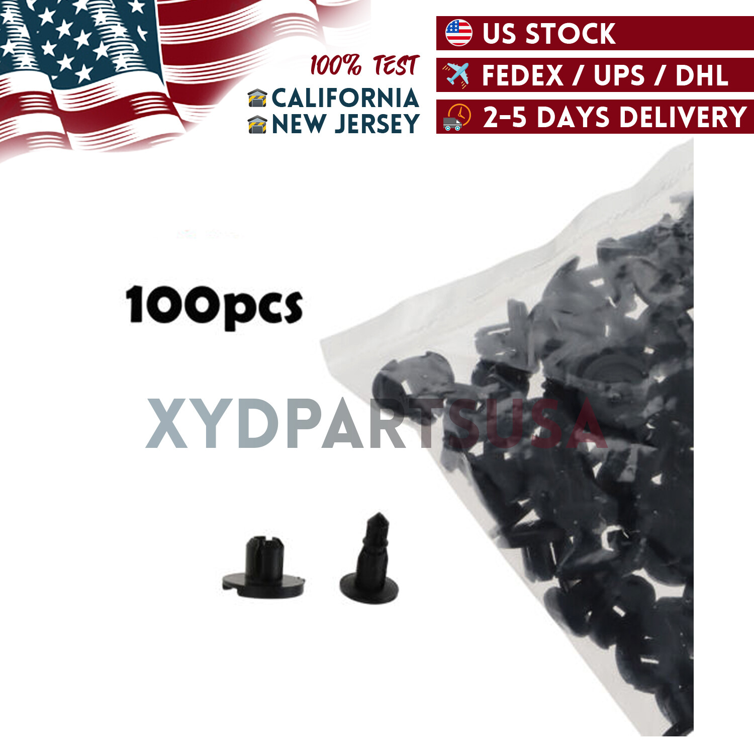 100Pcs Push Type Retainers Fastener Clips for Nissan 370Z Altima Frontier GT-R
