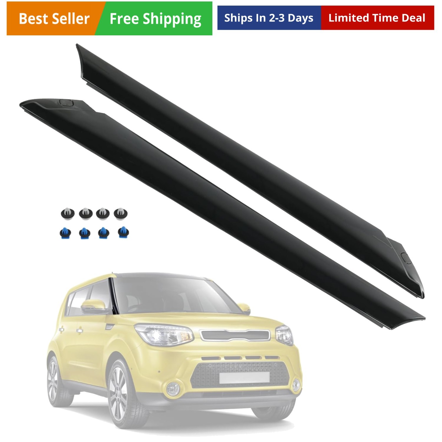 A-Pillar Front Molding Windshield Outer Trim Set Left & Right Replacement for…