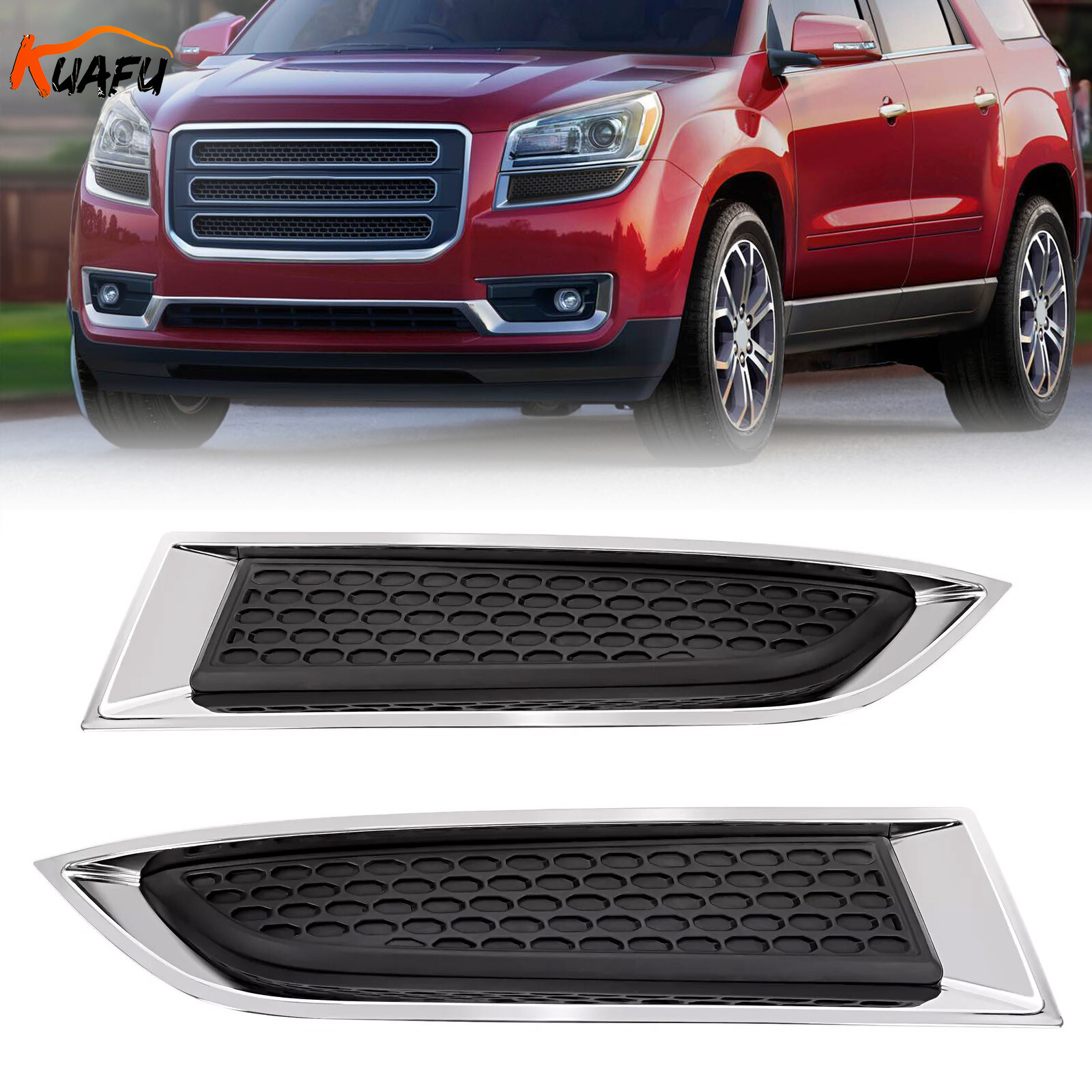 Fog Light Cover Bezel Trim For 2013-2016 GMC Acadia Pair # 20982400, 20982401
