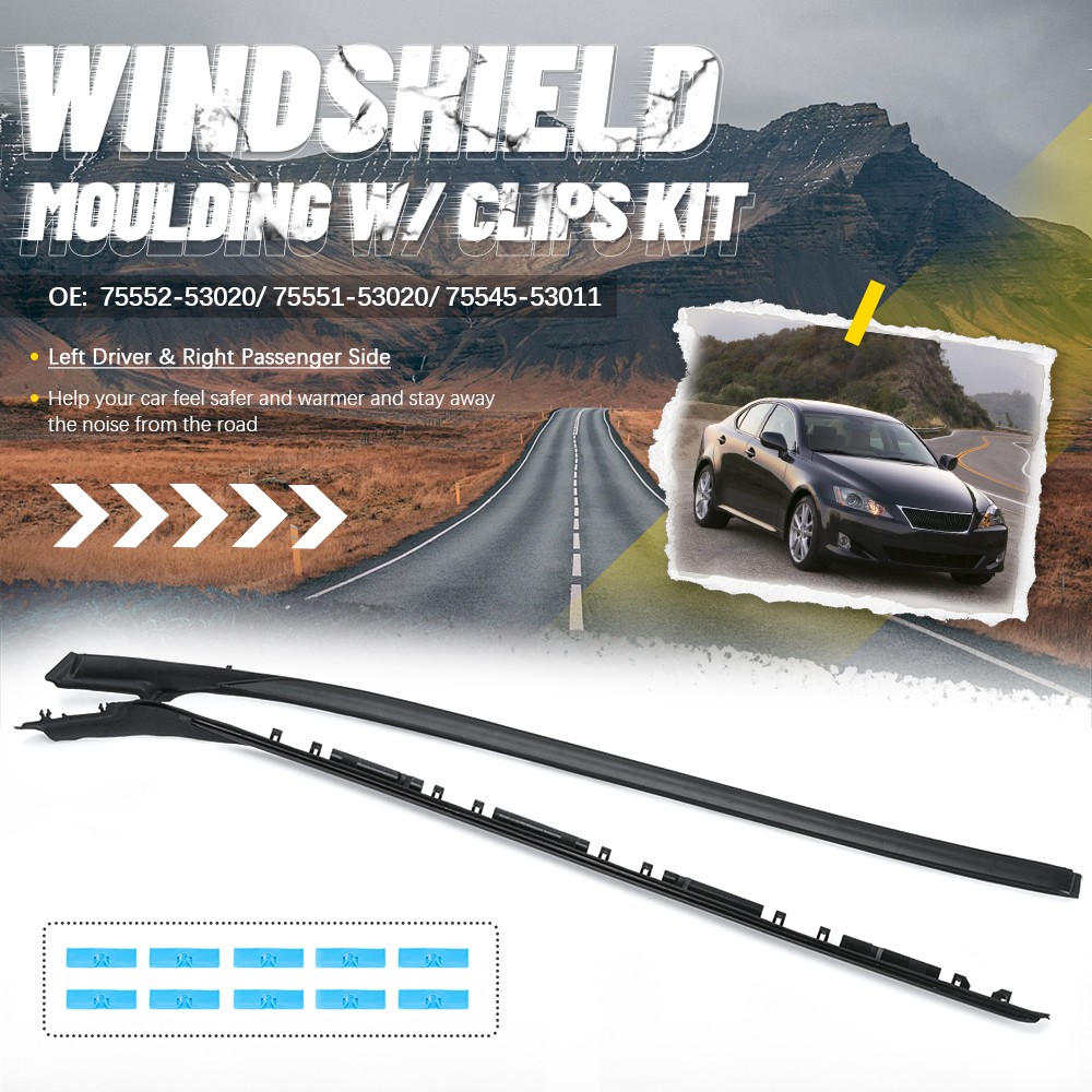 For 2006-2014 Lexus IS250 IS350 IS-F oe Roof Drip Windshield Moulding Kit L&R