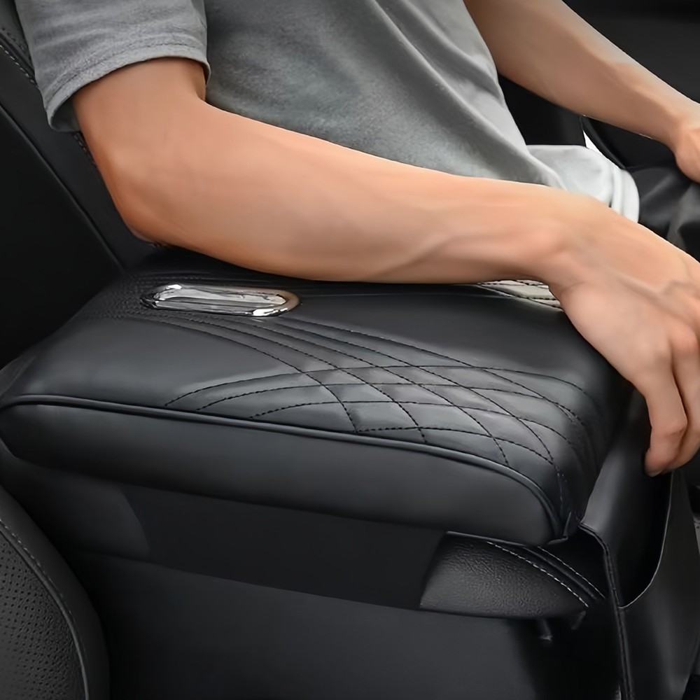 Leather Car Armrest Pad Center Console Box Cover Protector Cushion Accessories
