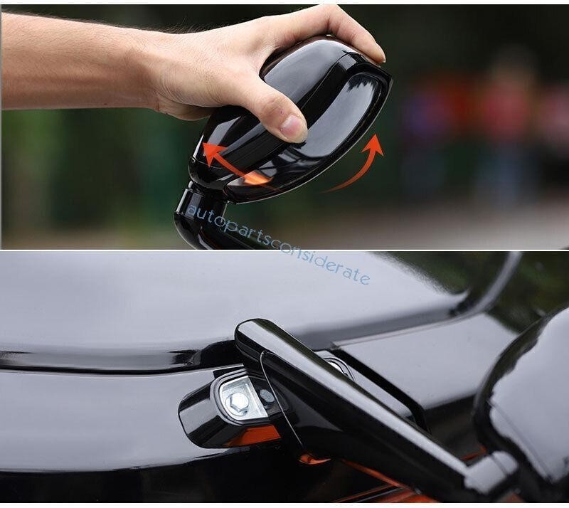 For Toyota FJ Cruiser 2007-2014 Car Engine Hood Fender Rearview Mirror ABS Black