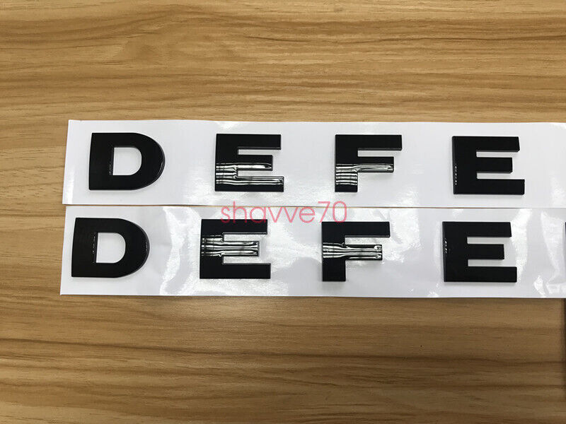 3PCS SET DEFENDER COUNTY 90 110 Gloss Black HOOD BADGE LETTERS FIT LAND ROVER