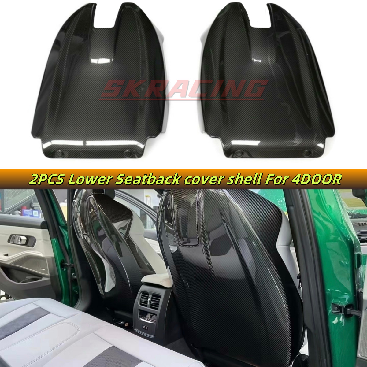 Dry Carbon Fiber Seat Back Shell Cover For BMW M3 M4 M8 F91 F92 F93 G80 G82 G83