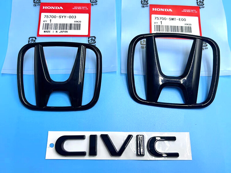 For 2022-2024 Honda CIVIC Overlay Gloss Black Front Rear H Emblem Badge New