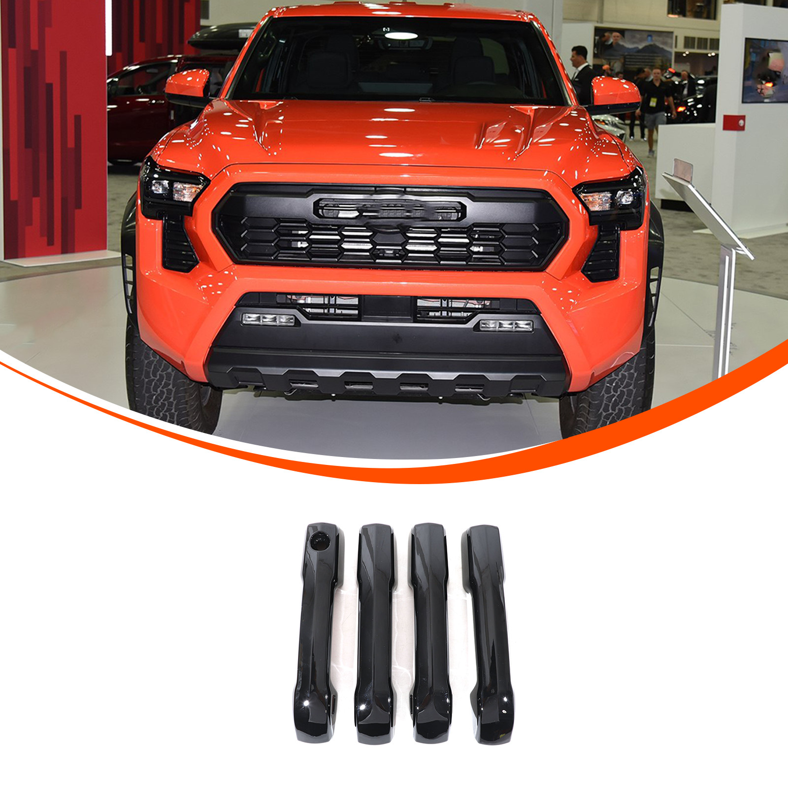 Gloss Black Side Mirror + Door Handle Cover Trim For 2024-2025 Toyota Tacoma 6PC