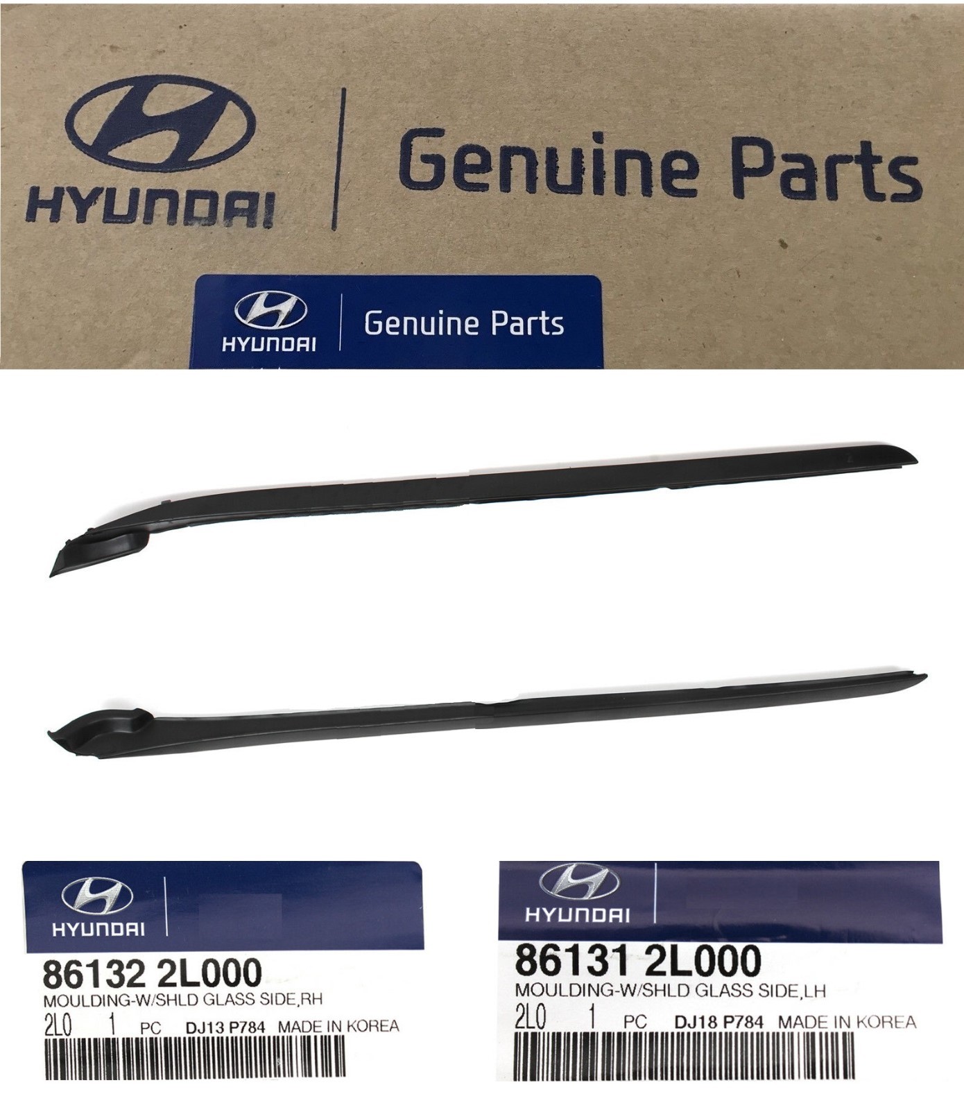 Elantra Touring 2009-12 Front Outer Glass Windshield Pillar Molding Left & Right