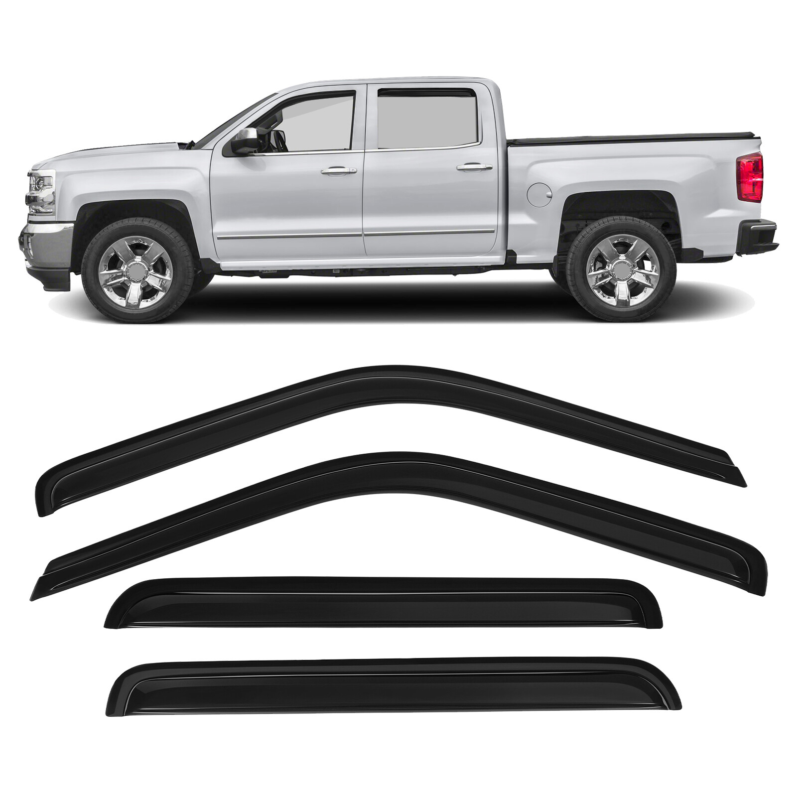 For 92-00 Suburban/Tahoe Rain/Wind Guard Tint Vent Shade Deflector Window Visors