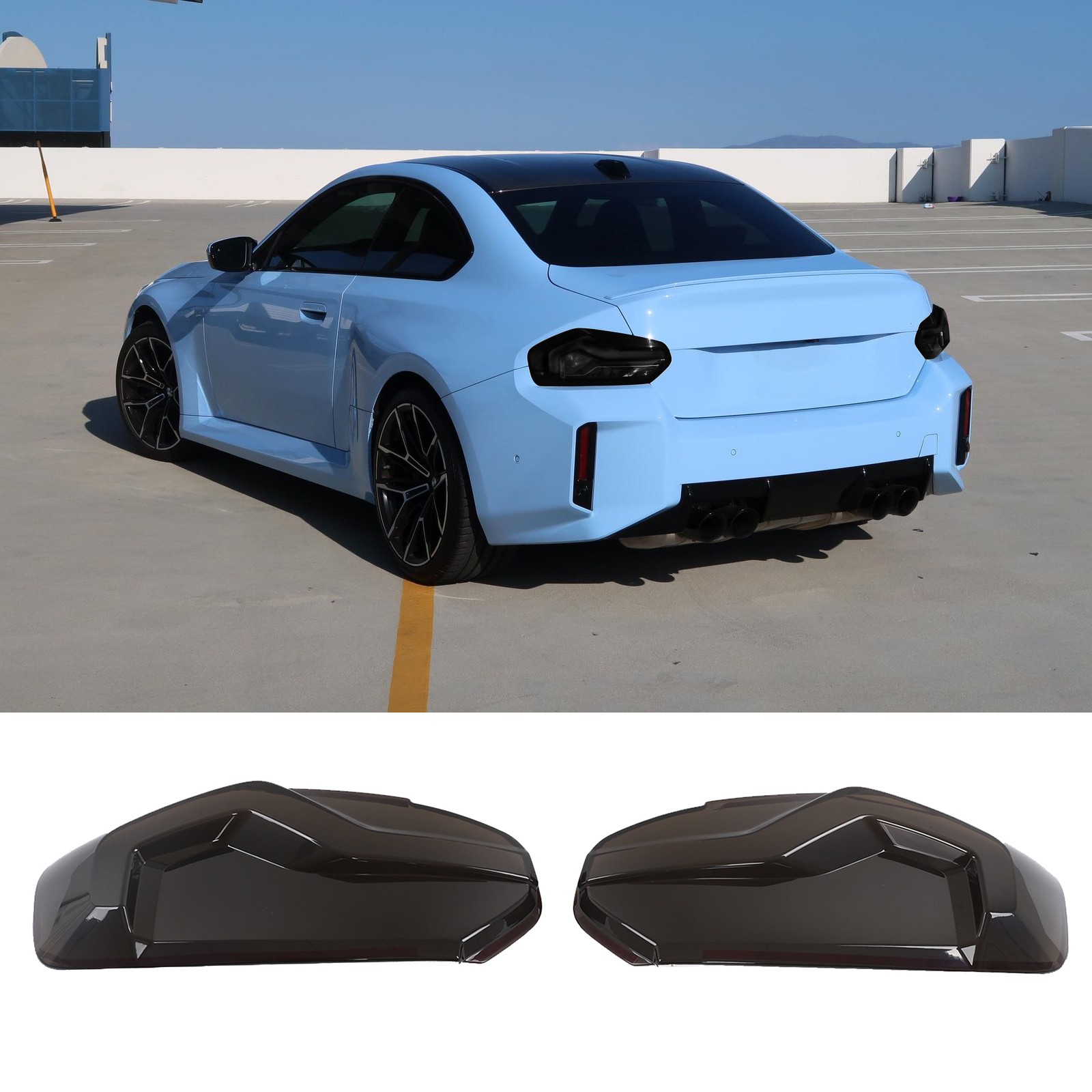 Smoked Tail Light Cover Blackout Lens Fits BMW 2 Series G42 M240i M2 G87 2022-25