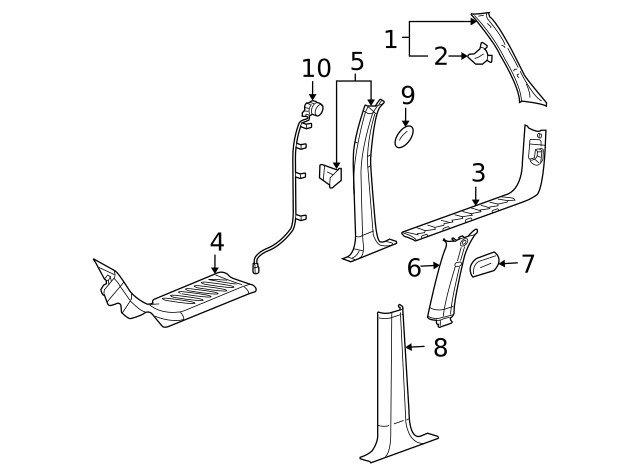 Genuine GM Windshield Pillar Trim 15782066