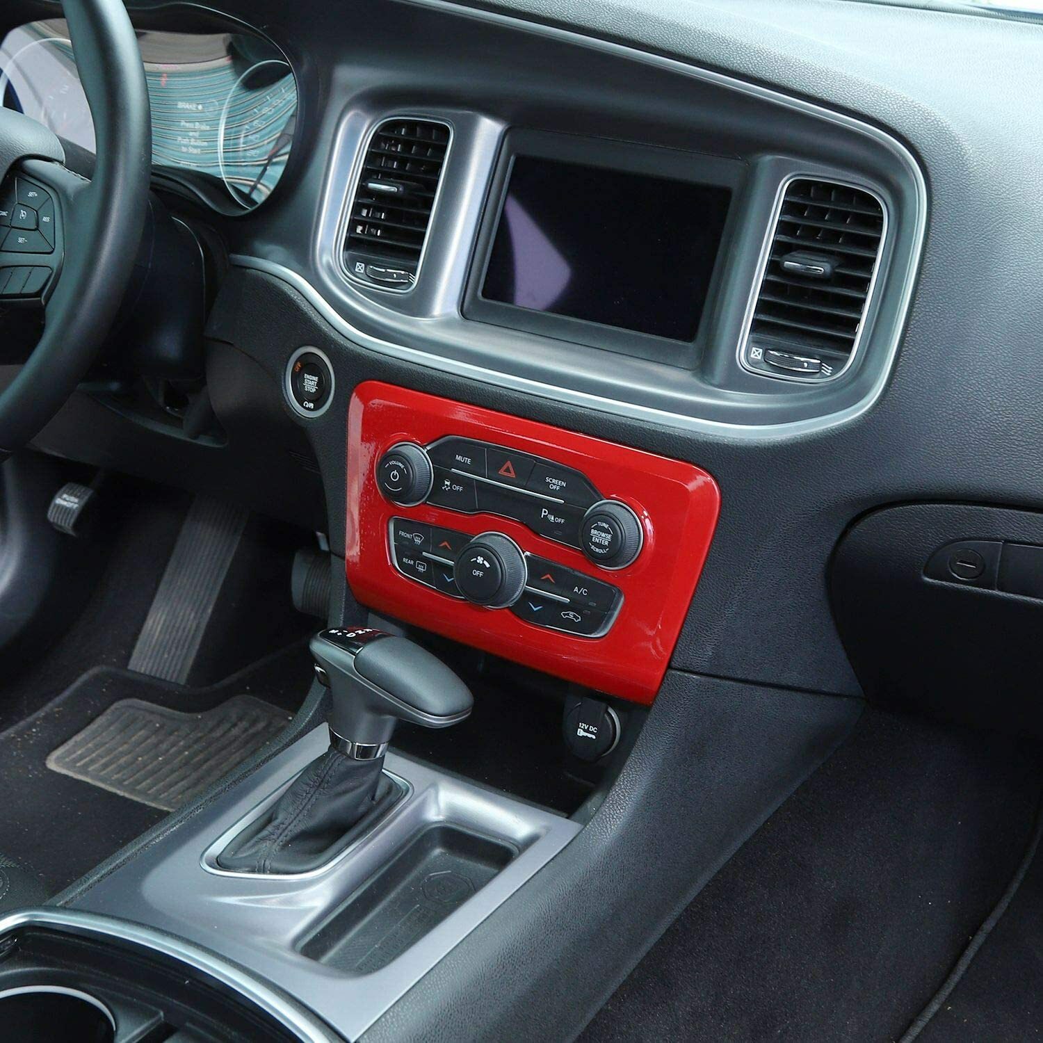 Red Central Control Air Conditioning A/C Panel Cover Trim for Dodge Charger 15+