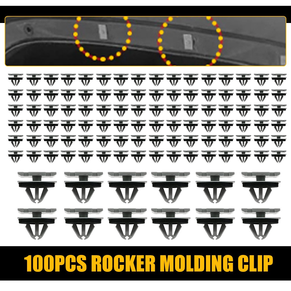 100x Rocker Door Moulding Clip W/ Sealer Fasteners Clip For Jeep Grand Cherokee
