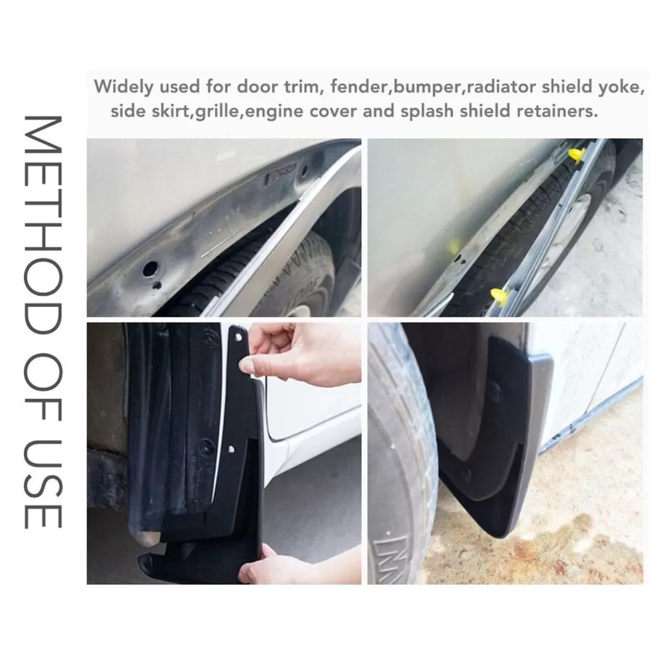 100pcs/Set Bumper Clips Fender Trim Car Auto Push Pin Rivet Fastener Panel Screw