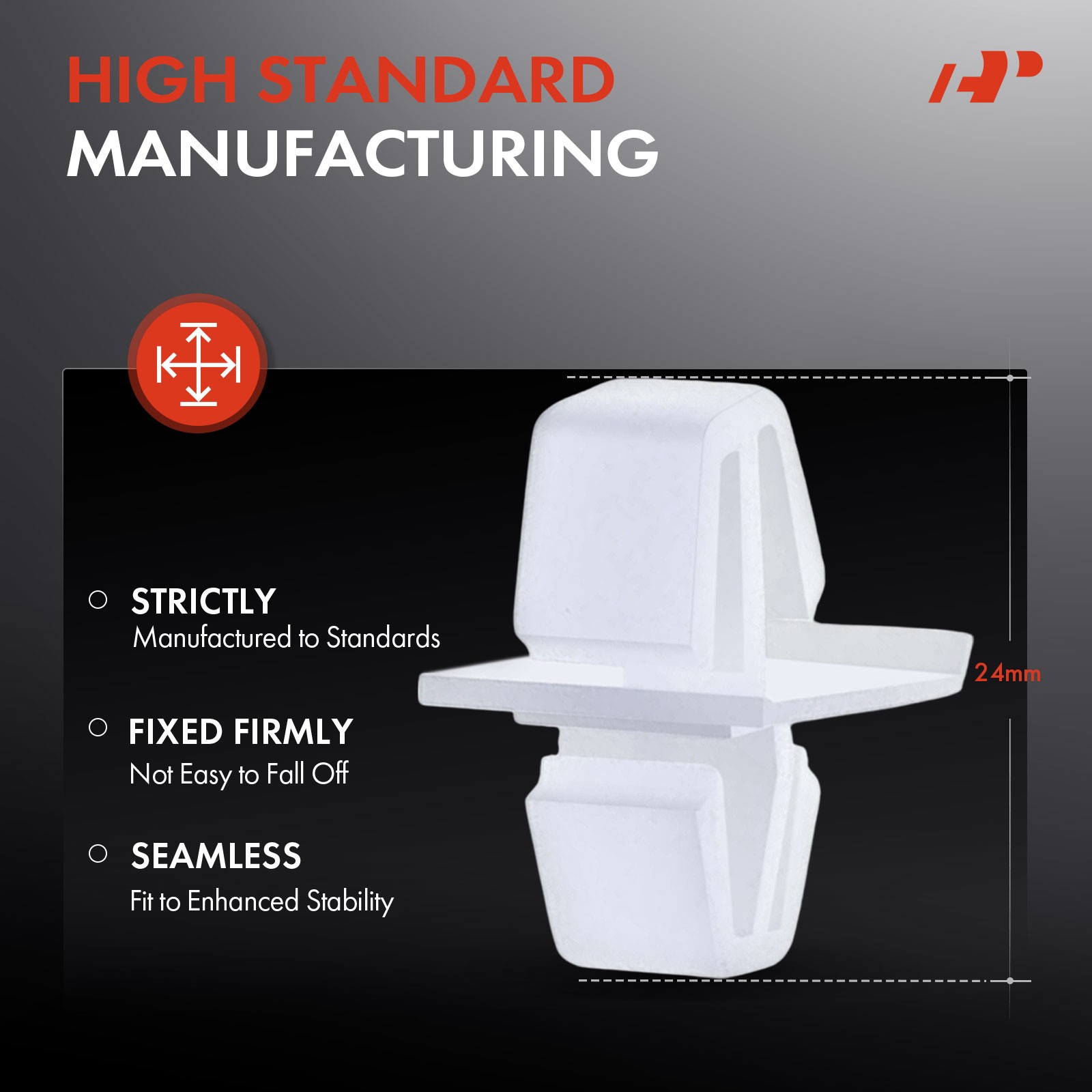 A-Premium 50Pcs 24mm Nylon Rocker Panel Moulding Clip Fastener for Volvo S40 V40
