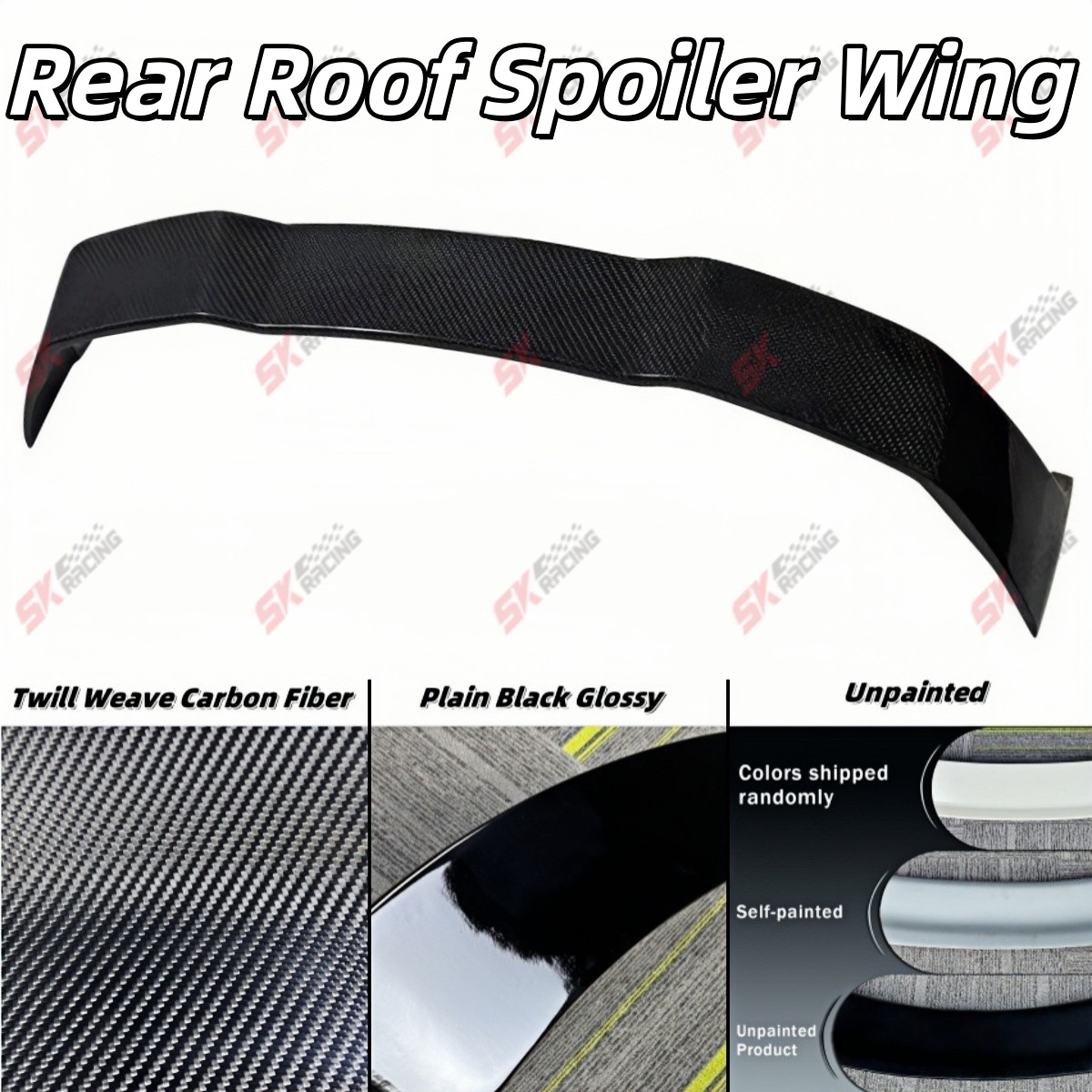 Carbon Fiber/Unpainted Rear Middle Wing Roof Wing Fits 11+ Porsche Cayenne 985.1