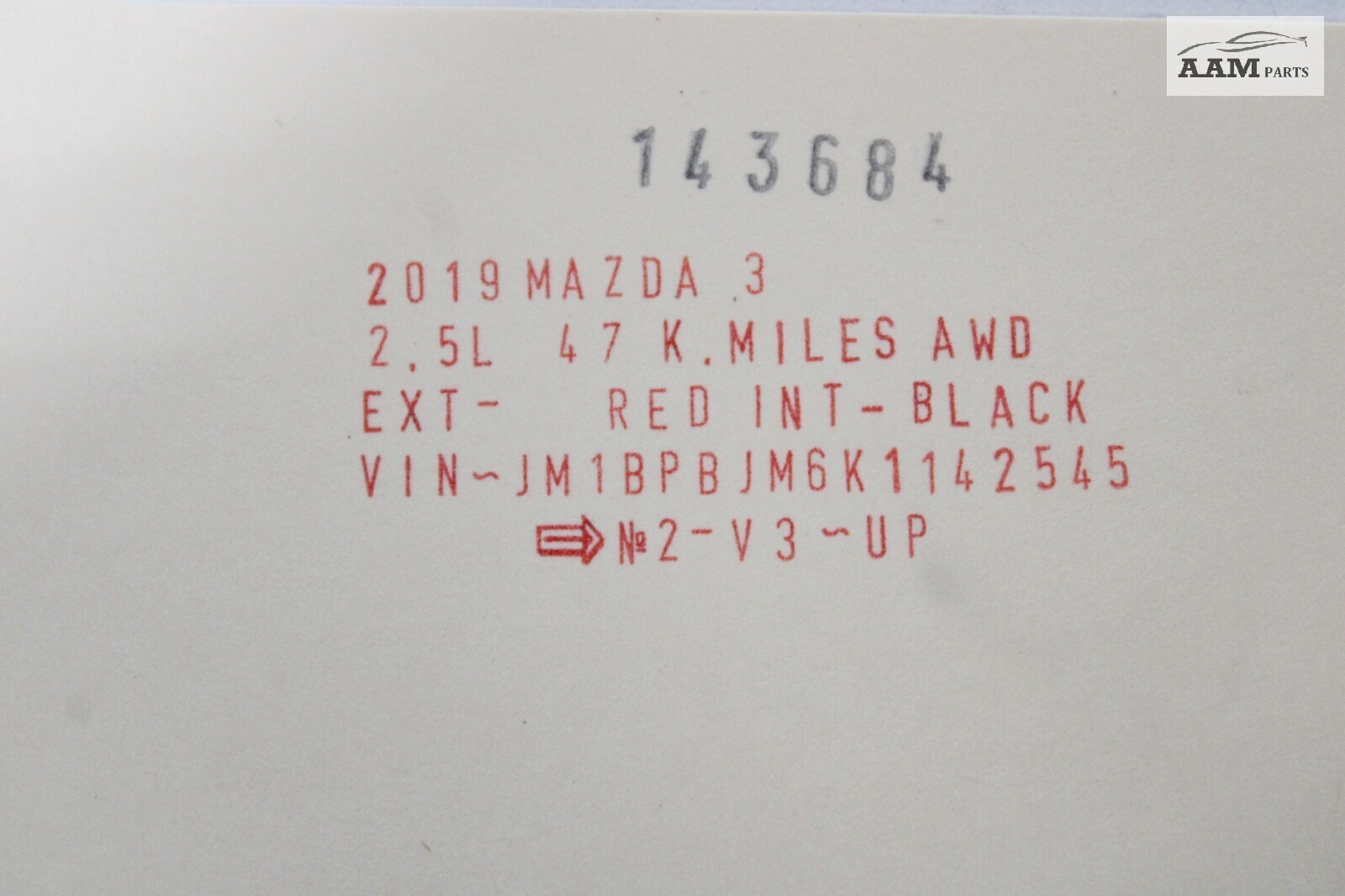2019-2021 MAZDA 3 SKYACTIVG REAR TAILGATE LIFTGATE LOGO NAMEPLATE EMBLEM OEM