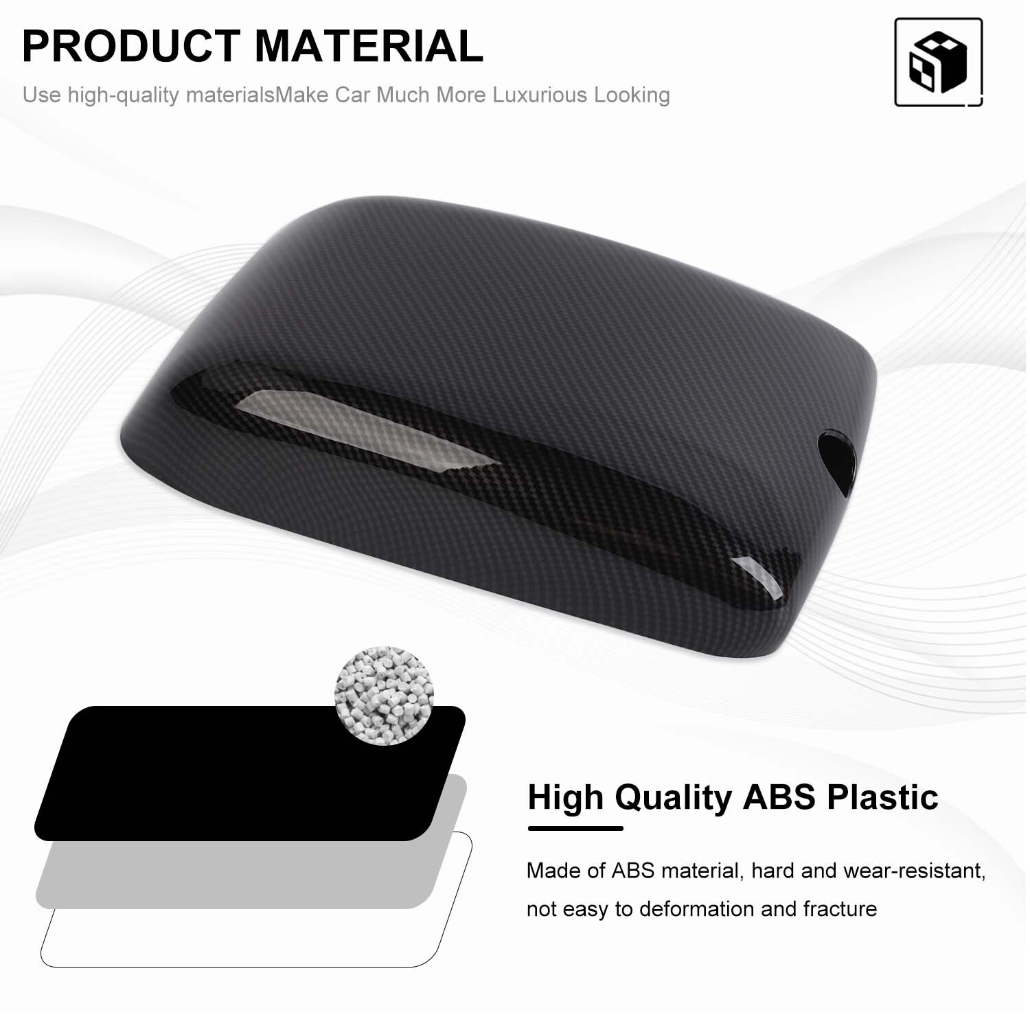 Center Console Armrest Box Pad Cover Trim For Jeep Wrangler JK 11-18Carbon Fiber