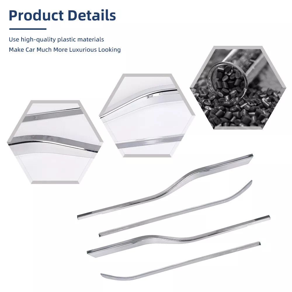 4PCS L+R Chrome Window Molding Bottom Sill Trim Strip For Ford F150 2015-2020 US