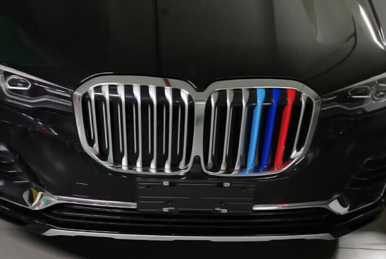 For BMW X7 2019-22 abs Tri Color M Sport Front Kidney Grille Insert Trims Cover