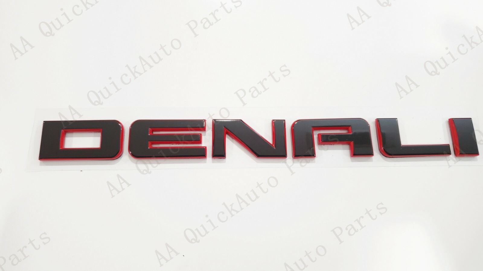 3PCS Set Gloss Black Red Denali Emblems Letters GMC Sierra 1500 2500HD YUKON