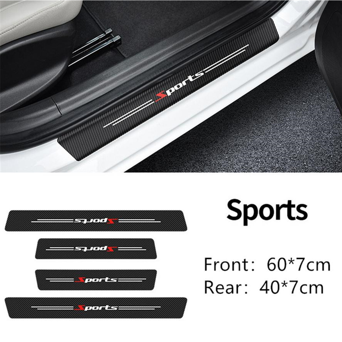 Car Door Plate Sill Scuff Cover Anti Scratch Decal Sticker Protector Universal