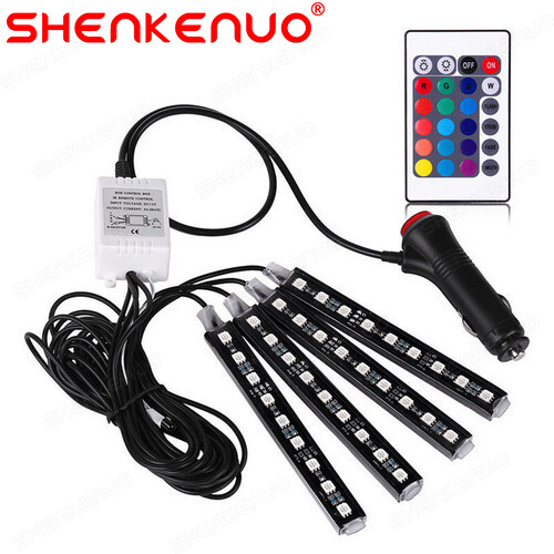 SHENKENUO RGB Car LED Strip Lights – 5050 SMD 36 LEDs,16 Colors, IP65 Waterproof