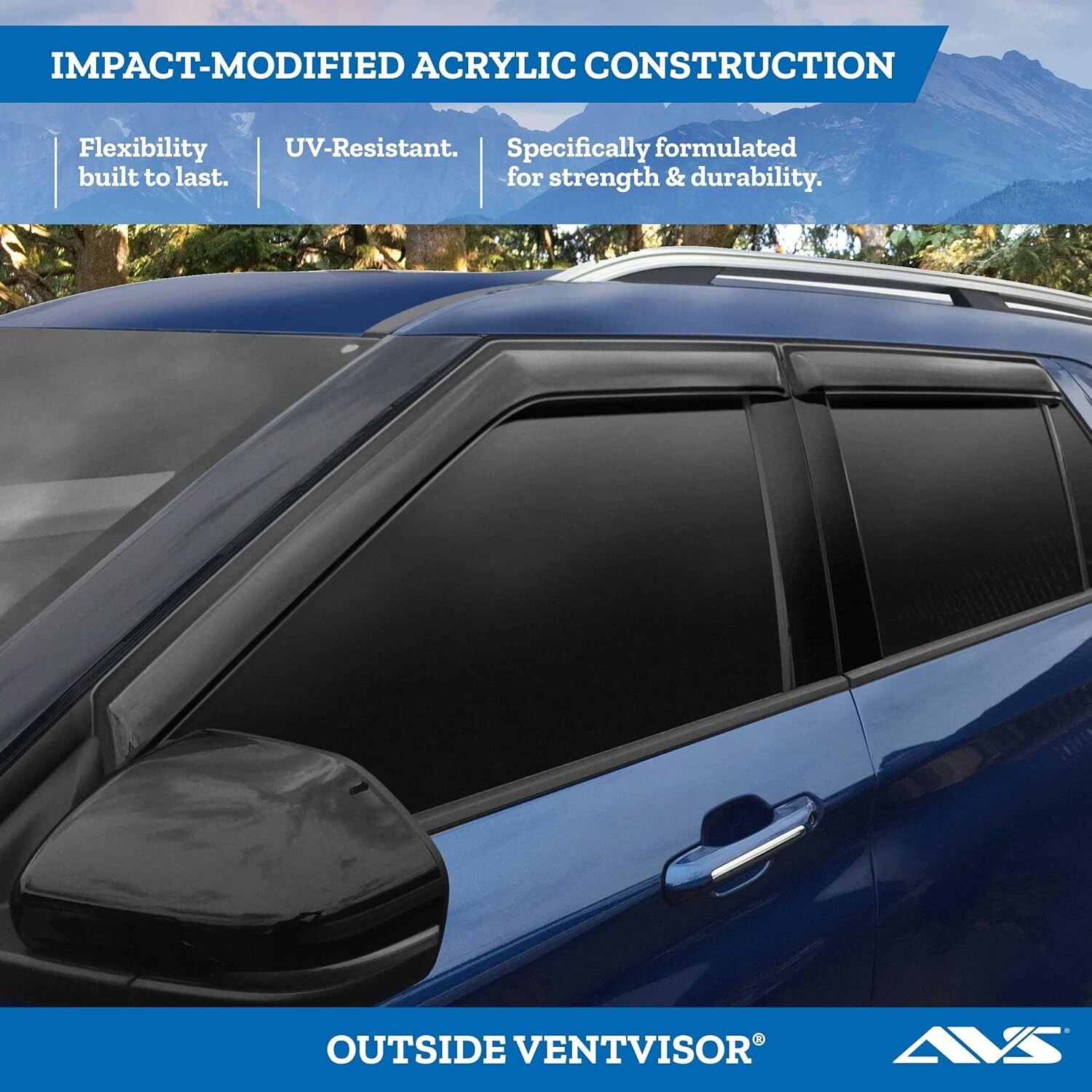 AVS Auto Ventshade: Ventvisor Side Window Deﬂector Smoke 4 Pieces – 94974