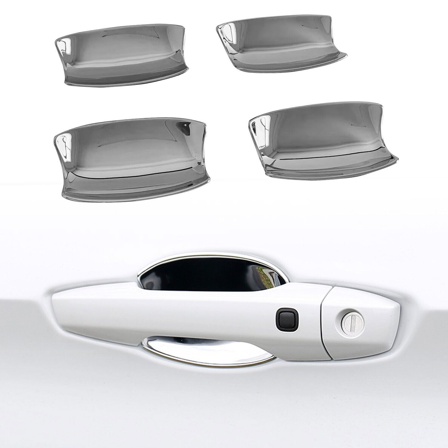 For Mitsubishi Outlander 2022-2024 Chrome Exterior Door Handle Bowl Cover 4pcs