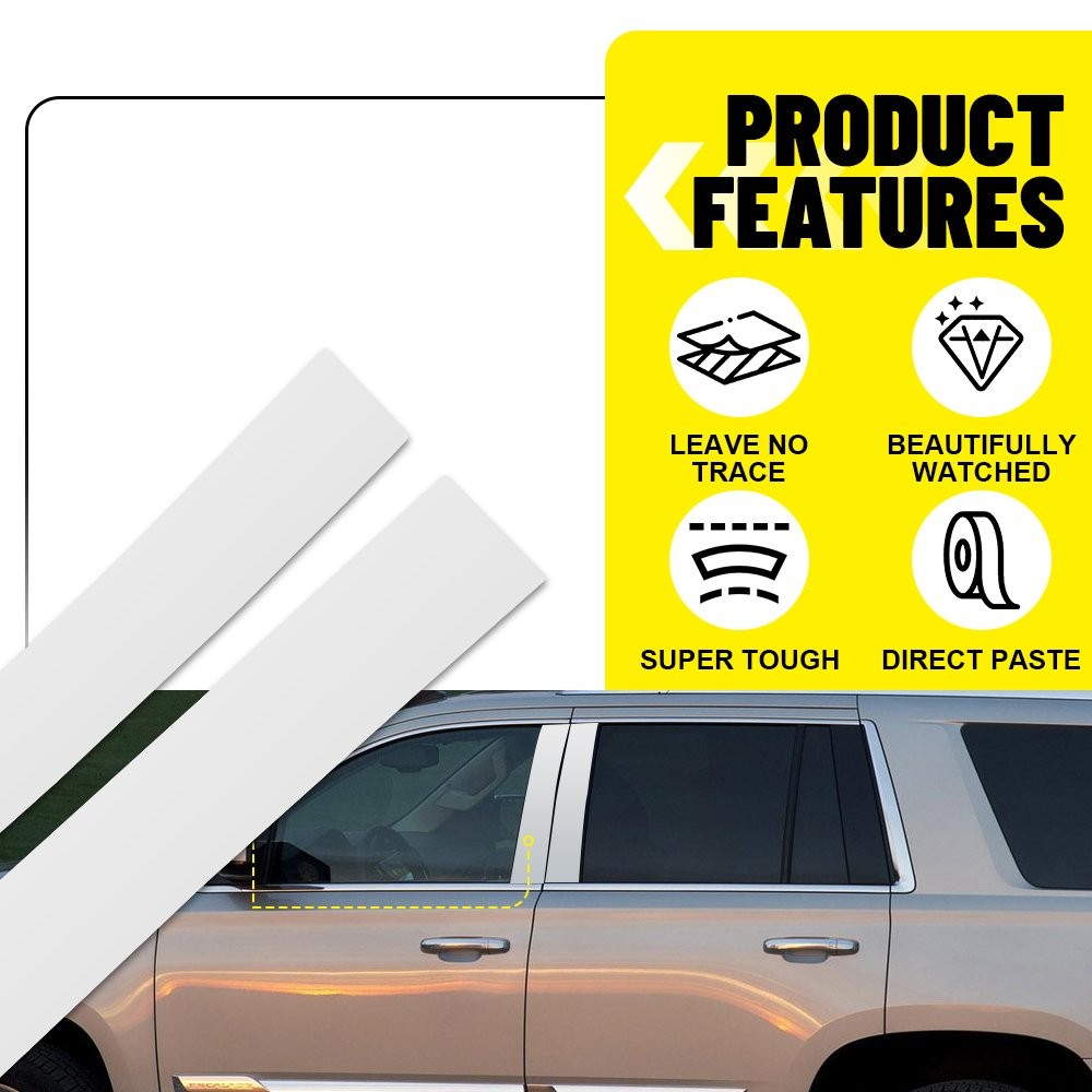 Chrome Pillar Posts For 2007-2014 Cadillac Escalade 4pcs Door Trim Molding Cover