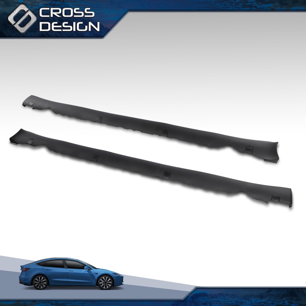 Left & Right Side Skirt Lower Rocker Molding Cover Fit For 2017-25 Tesla Model 3