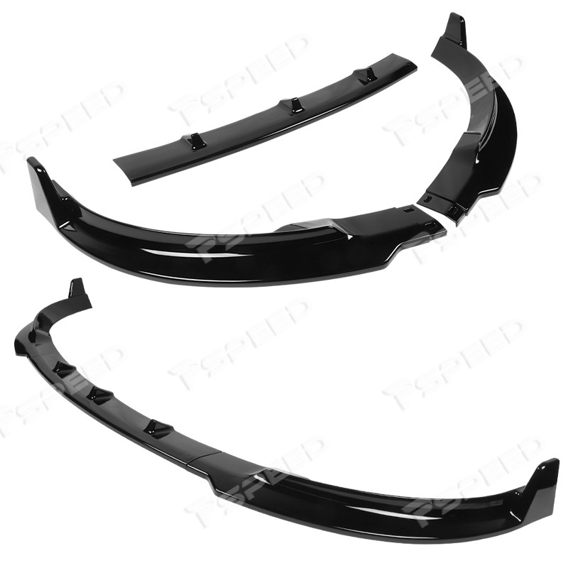 Gloss Black Front Bumper Spoiler Lip Trim For Tesla Model Y STP-Style 2020-2025