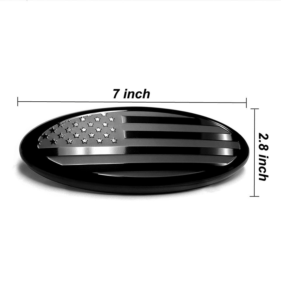 7inch Black Front Rear Grille US Flag Emblem Nameplate For Ford Explorer Ranger