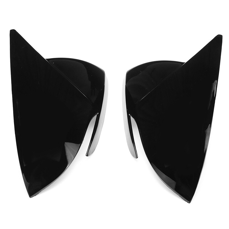 2 Gloss Black Rear View Side Door Mirror Cover Cap For 2016-2020 Hyundai Elantra